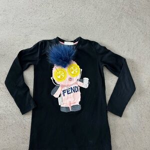 Fendi Kids Long Sleeve Tee with Fun Graphic